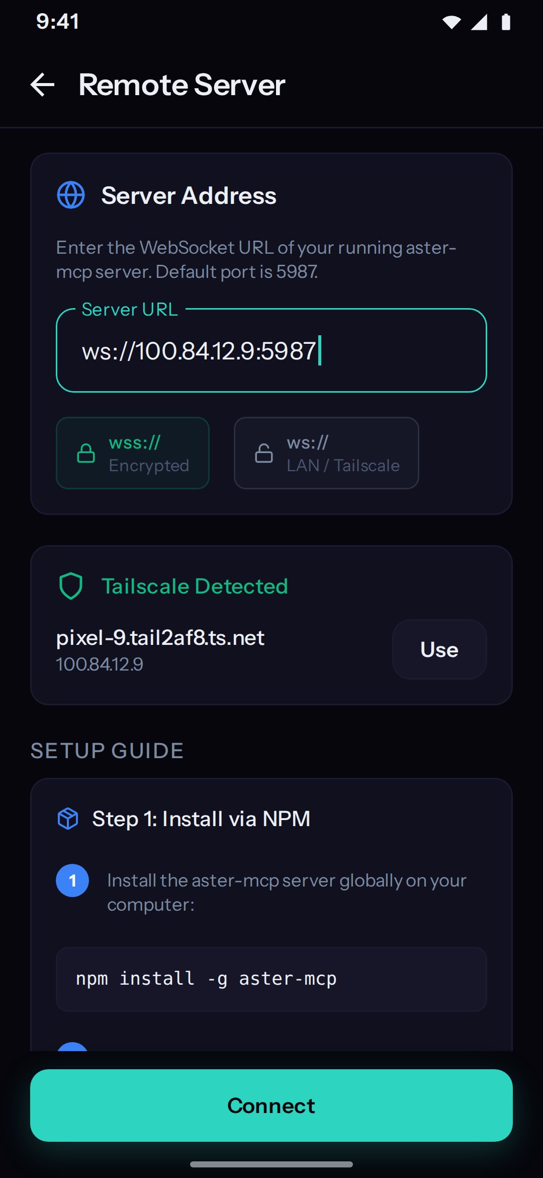 Connection Setup